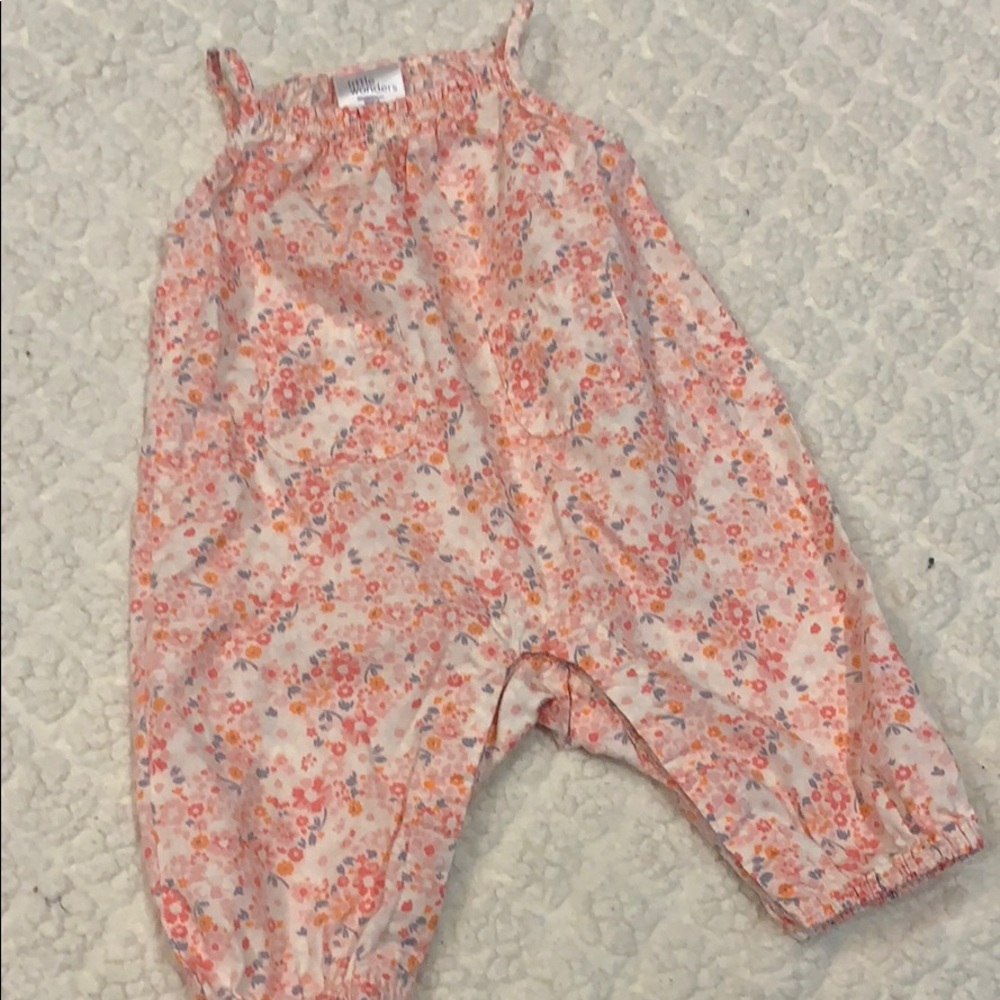 Pink micro-floral romper